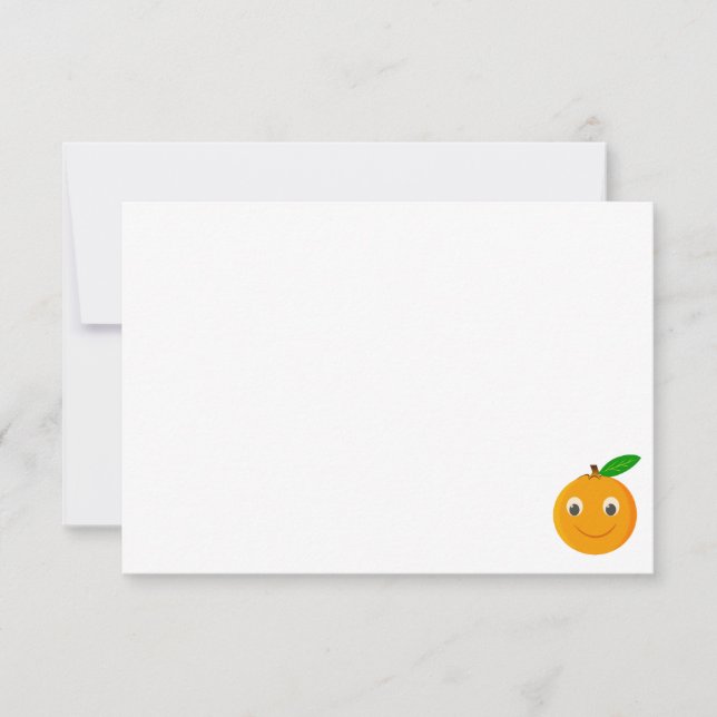 Tarjeta Pequeña Cute Cartoon Orange Blank (Anverso)