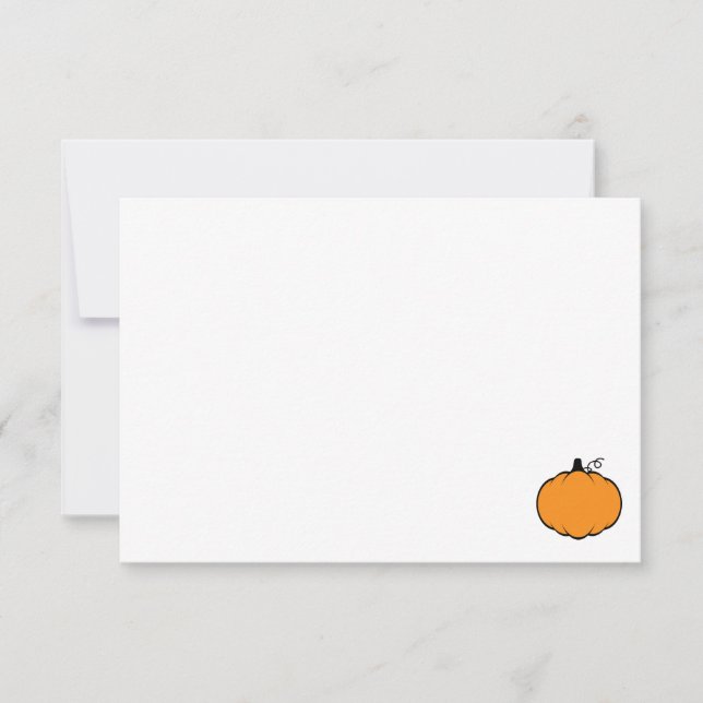 Tarjeta Pequeña Cute Cartoon Pumpkin Custom Blank (Anverso)
