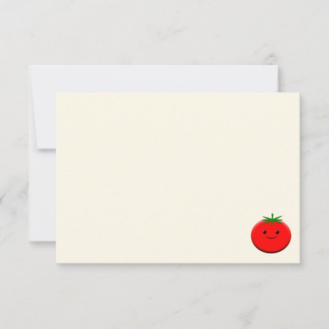 Tarjeta Pequeña Cute Cartoon Tomato Blank Cream Off White (Anverso)