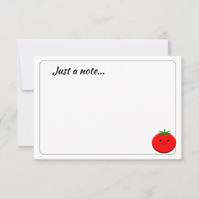 Tarjeta Pequeña Cute Cartoon Tomato Custom Just a Note (Anverso)