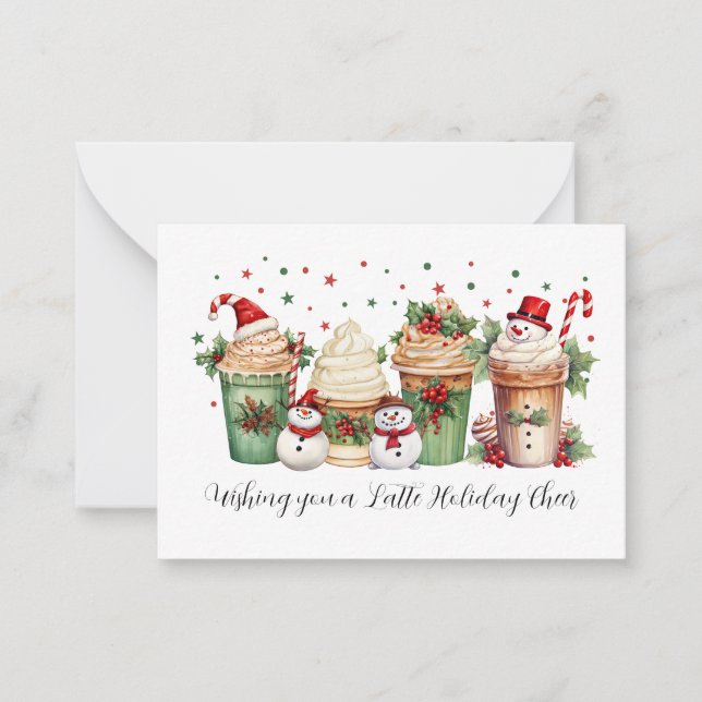 Tarjeta Pequeña Cute Coffee Christmas Gift Card Holder for Teacher (Anverso)