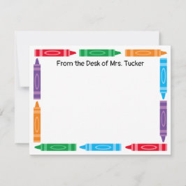 Tarjeta Pequeña Cute Crayon Border Teachate Stationery