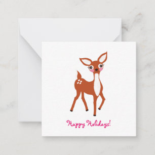 Tarjeta Pequeña Cute Deer Mini Navidad