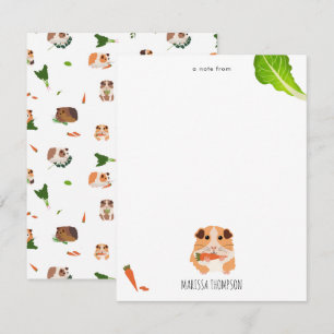 Tarjeta Pequeña Cute divertidos conejillos de indias patrón de mas