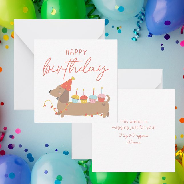 Tarjeta Pequeña Cute Dog Simple Happy Birday (Subido por el creador)