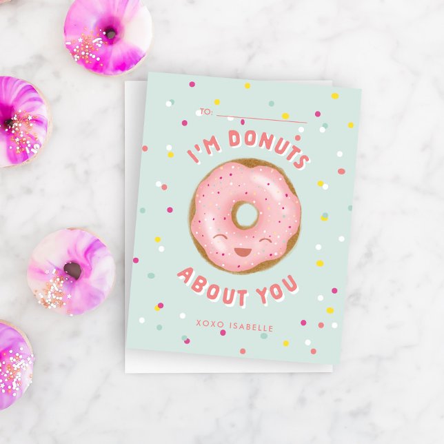 Tarjeta Pequeña Cute Donuts Acerca De Ti El día de San Valentín (Subido por el creador)