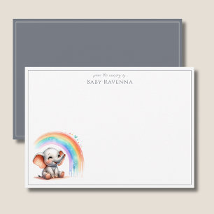 Tarjeta Pequeña Cute Elefante Pizarra Gris Chic Habitación del Beb