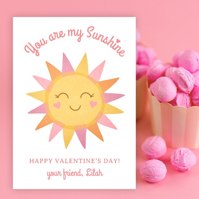 Tarjeta Pequeña Cute, eres mi Sunshine Kids Classroom Valentine (Subido por el creador)