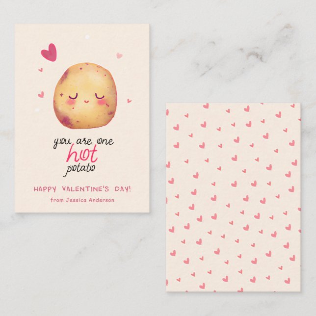 Tarjeta Pequeña Cute, eres una de las clases de papas calientes de (Anverso / Reverso)