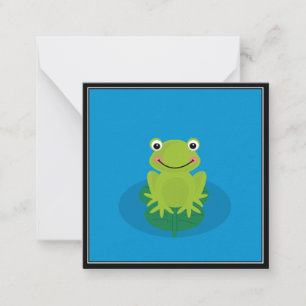 Tarjeta Pequeña Cute Frog Gracias Mini Note Card