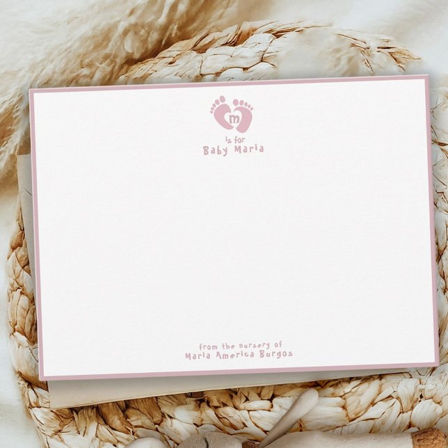 Tarjeta Pequeña Cute From The Nursery of Pink Monogram (Subido por el creador)