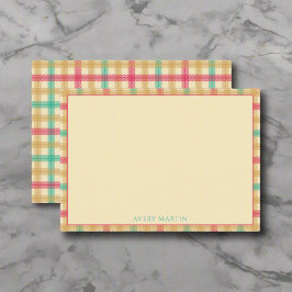 Tarjeta Pequeña Cute Gingham Check Pattern Gracias Nursery