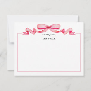 Tarjeta Pequeña Cute Girly Blush Marco de cinta rosa