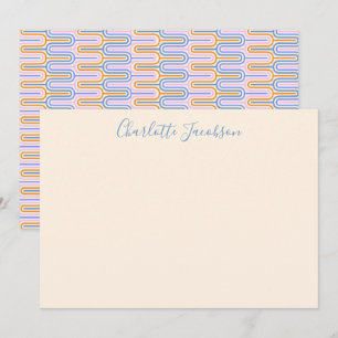 Tarjeta Pequeña Cute Groovy Lavender Arte Geométrico Personalizado