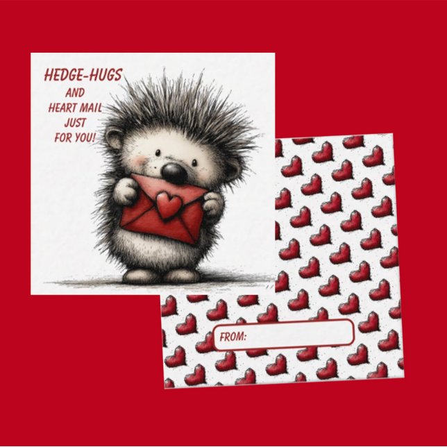 Tarjeta Pequeña Cute Hedgehog Valentine Card  (Subido por el creador)