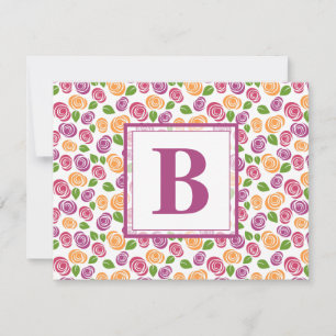 Tarjeta Pequeña Cute Inicial de Nombre Personalizado Monogramado P