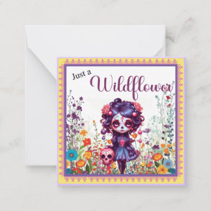 Tarjeta Pequeña Cute Jardín Gótico Azúcar Calavera