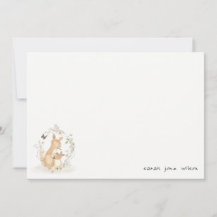 Tarjeta Pequeña Cute Joey Mama Kangaroo Floral Wreath Baby Shower