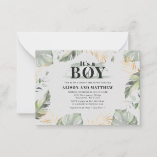 Tarjeta Pequeña Cute Jungle Safari Baby Shower Boys Giraffe