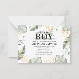 Tarjeta Pequeña Cute Jungle Safari Baby Shower Boys Giraffe