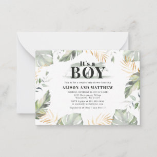 Tarjeta Pequeña Cute Jungle Safari Baby Shower Boys Giraffe