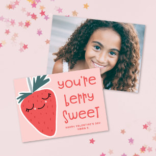 Tarjeta Pequeña Cute Kawaii Berry Sweet Classroom Valentine Photo