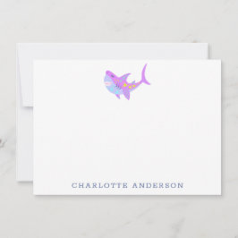 Tarjeta Pequeña Cute Kawaii Morple Shark Stationery personalizada
