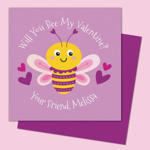 Tarjeta Pequeña Cute Kids Bee Día de San Valentín