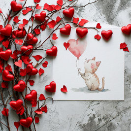 Tarjeta Pequeña Cute Kitty El día de San Valentín Cards
