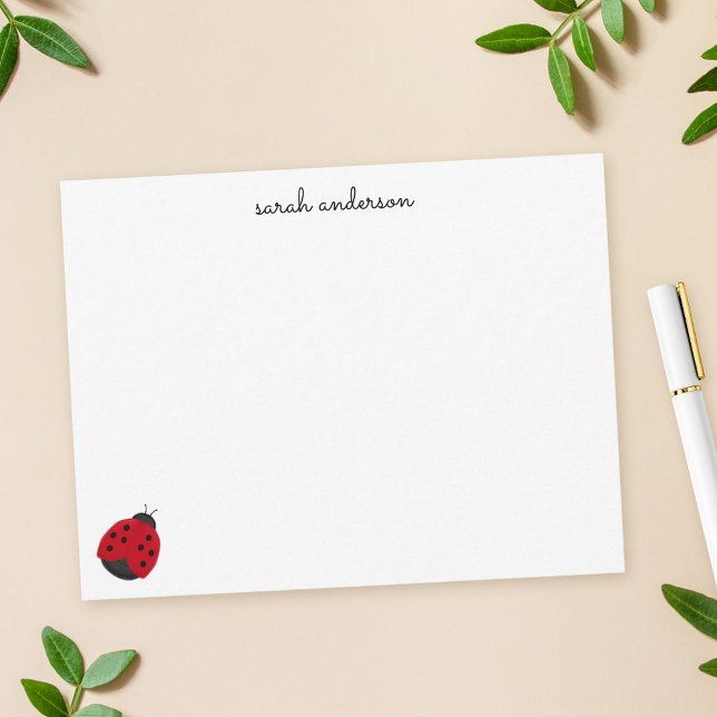 Tarjeta Pequeña Cute Ladybug Kids Personalized Stationery (Subido por el creador)