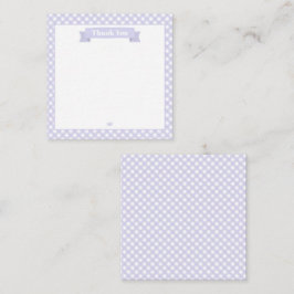 Tarjeta Pequeña Cute Lavender Gingham Pattern Gracias