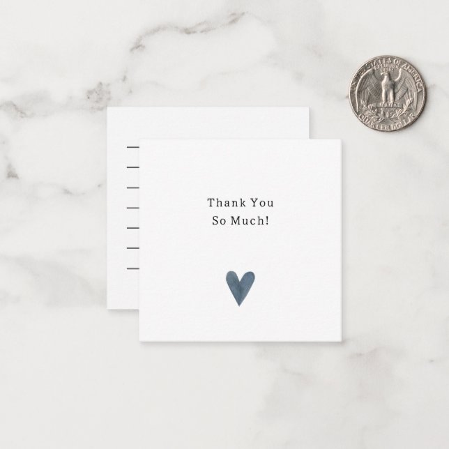 Tarjeta Pequeña Cute Little Blue Heart Thank You Card (Anverso/Reverso In Situ)