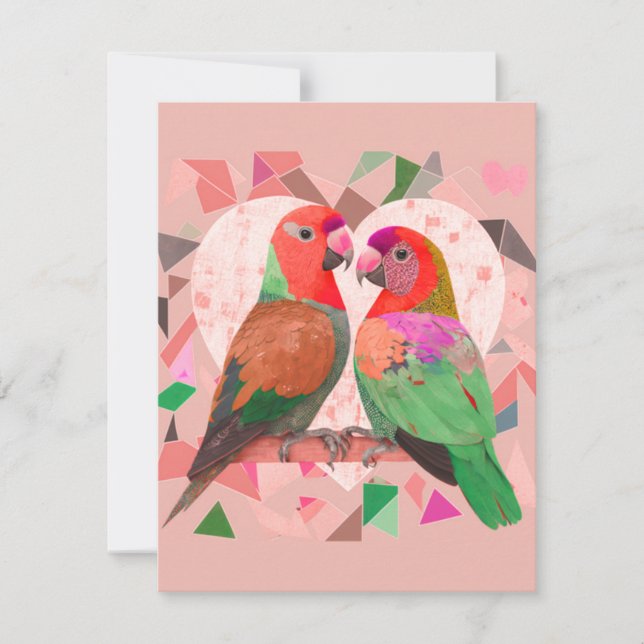 TARJETA PEQUEÑA CUTE LOTE BIRD, COLORIDO LOVEBIRD, PÁJARO ROSA (Anverso)