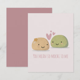 Tarjeta Pequeña Cute Mochi Día de San Valentín