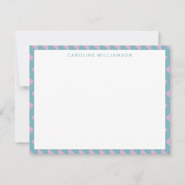 Tarjeta Pequeña Cute moderno Geométrico Pastel Azul Personalizado (Anverso)