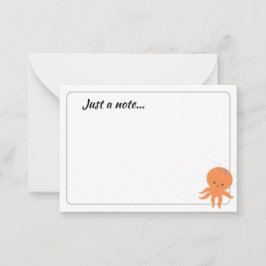 Tarjeta Pequeña Cute Octopus Cartoon Custom Just a Note