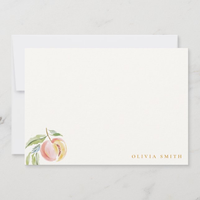 Tarjeta Pequeña Cute Our Little Sweet Peach Watercolor Birthday (Anverso)