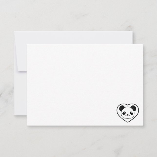 Tarjeta Pequeña Cute Panda Bear Cartoon Blank Custom (Anverso)
