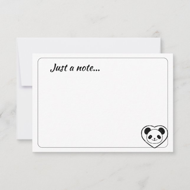 Tarjeta Pequeña Cute Panda Bear Cartoon Custom Just a Note (Anverso)