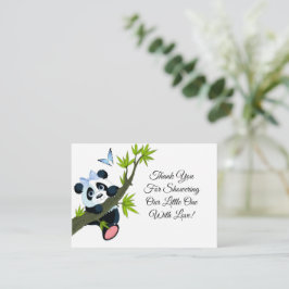 Tarjeta Pequeña Cute Panda On Tree Gracias Card