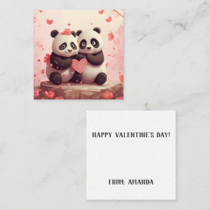 Tarjeta Pequeña Cute Panda Personalizado de San Valentín