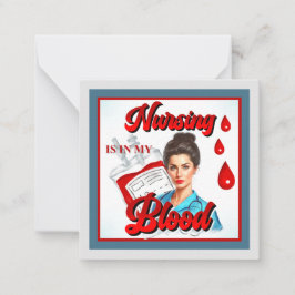 Tarjeta Pequeña Cute Pinup_ Enfermería en mi sangre