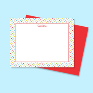 Tarjeta Pequeña Cute Polka Dots Colorful Girly Stationery