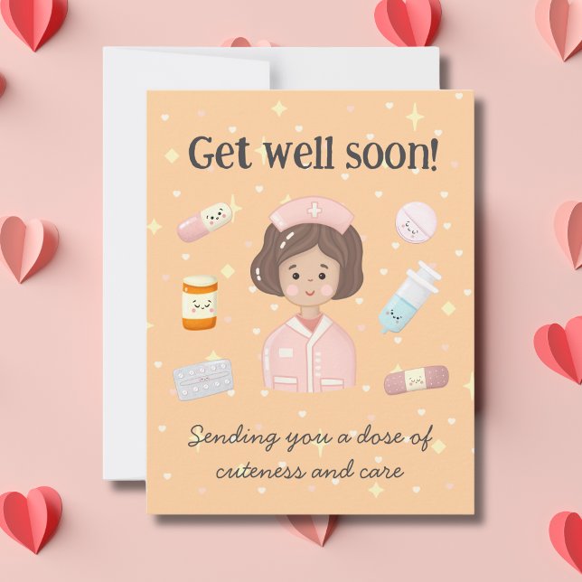 Tarjeta Pequeña Cute, ponte bien pronto Personalizado médico de Ka (Subido por el creador)