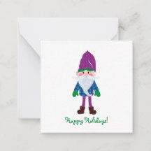 Cute Purple Gnome Felices Fiestas Mini Navidades