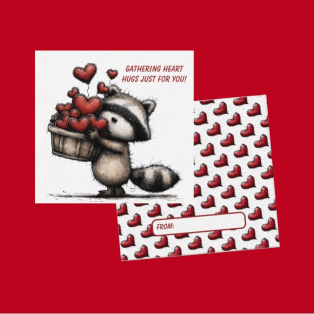 Tarjeta Pequeña Cute Raccoon Valentine Card (Subido por el creador)