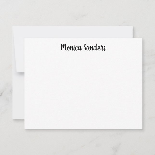 Tarjeta Pequeña Cute Simple Moderno y Jugador Casual Black Script (Anverso)