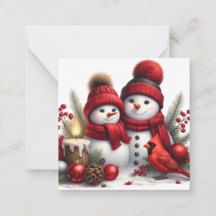 Tarjeta Pequeña Cute Snowman