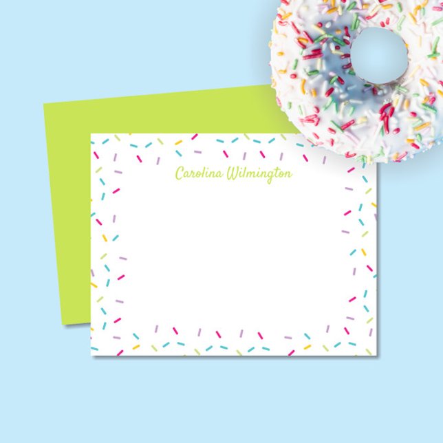 Tarjeta Pequeña Cute Sprinkles Girly Lime Green Stationery (Subido por el creador)