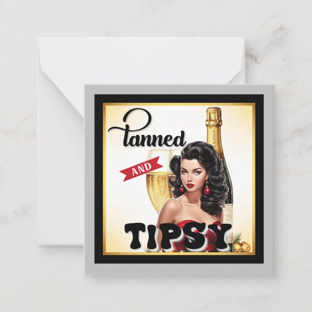 Tarjeta Pequeña Cute Tanned y Tipsy Pinup (Anverso)
